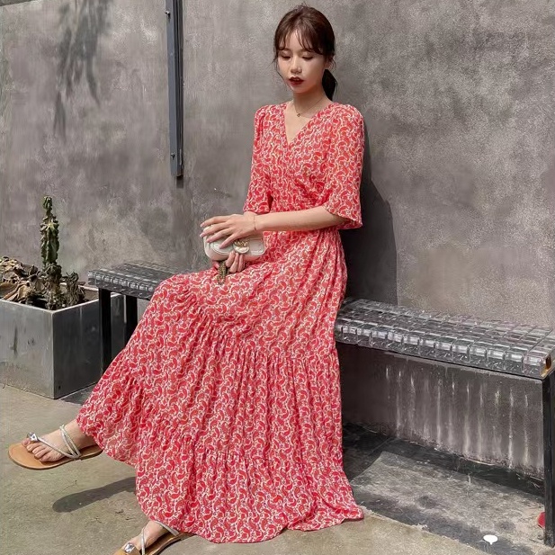 Đầm Hoa Thời Trang Mùa Hè Hàn Quốc Dành Cho Nữ