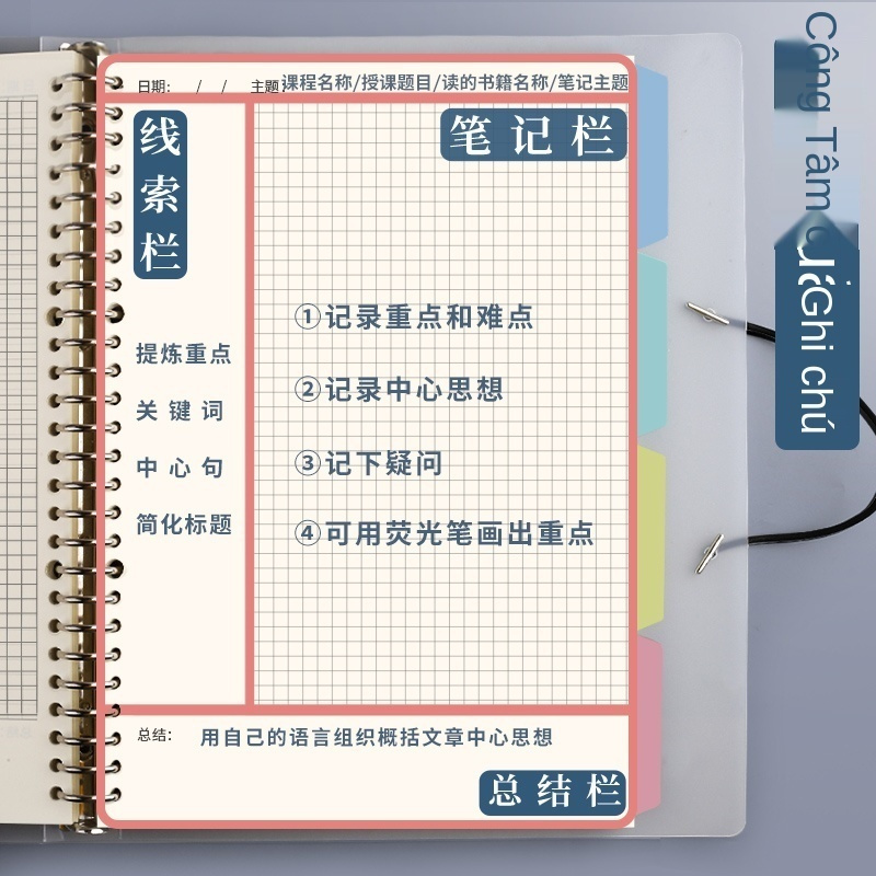 > Sổ tay rời Cornell 5r phương pháp bộ nhớ máy tính hiệu quả cao a4 lưới a5 kiểm tra đầu vào sau đại học b5 ngang sinh c