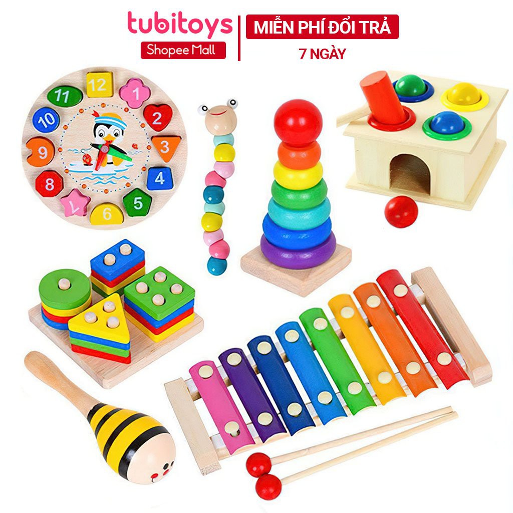 Đồ chơi giáo dục bằng gỗ phát triển trí tuệ sớm cho bé TUBITOYS nhiều mẫu thumbnail