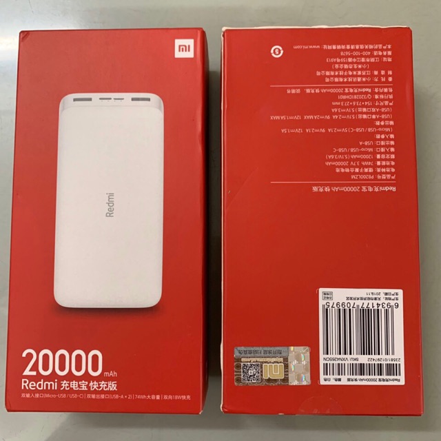 Pin sạc dự phòng Xiaomi Redmi 20.000 mAh chính hãng