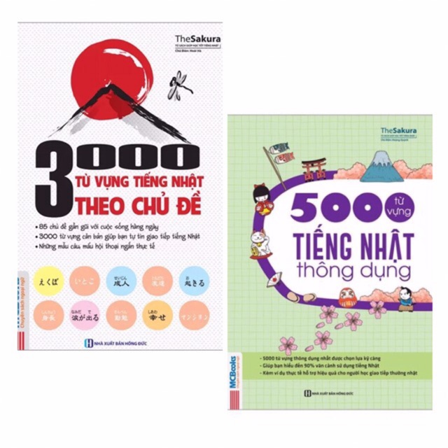 Sách - Combo 5000 Từ Vựng Tiếng Nhật Thông Dụng + 3000 Từ Vựng Tiếng Nhật Theo Chủ Đề