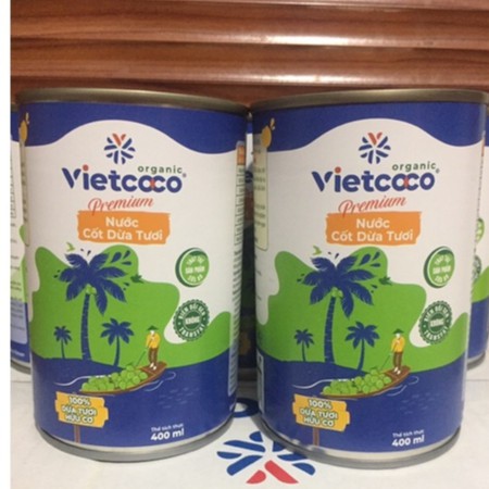 Nước Cốt Dừa Organic Vietcoco lon 400ml