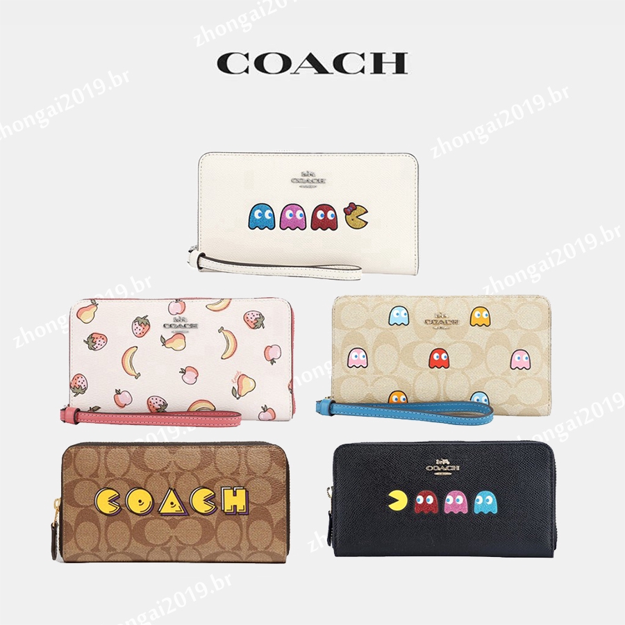 Coach Original Carteira Longa Feminina Bolsa Da Moda Grande Bolsa Carteira Dupla Portátil