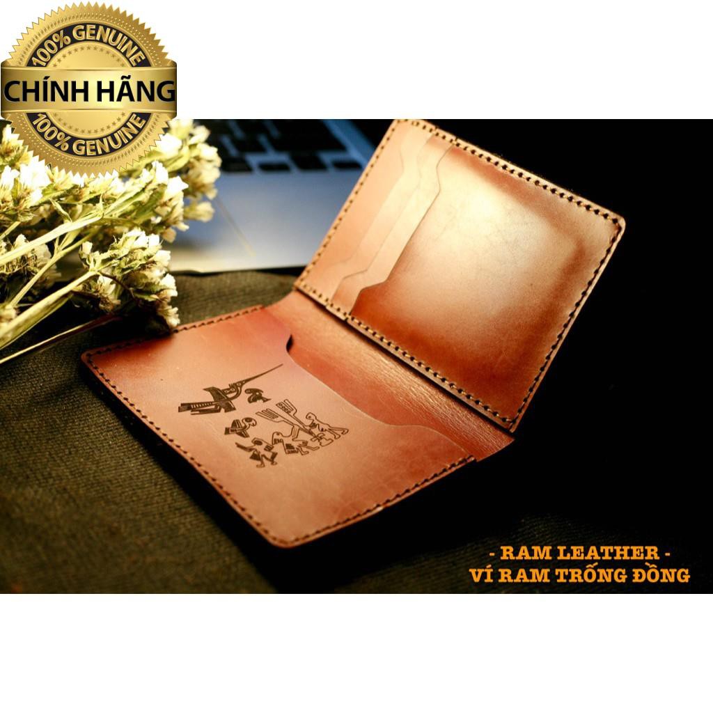 VÍ RAM TRỐNG ĐỒNG ĐEN TUYỀN DÁNG ĐỨNG (DA BÒ THUỘC THẢO MỘC) - MỆNH THỦY VÀ MỆNH MỘC .