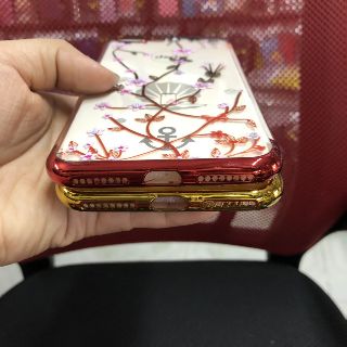 Ốp Iphone 7plus/8plus dẻo viền xi màu in hoa