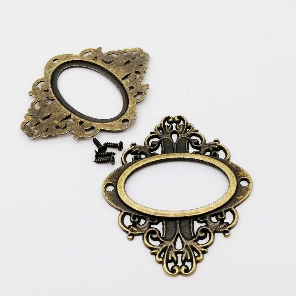 Tyler1 Retro Trang Trí Nội Thất Thẻ Tên Bằng Kim Loại 5 Cái Khắc Họa Tiết Cổ Điển Tay Cầm Kéo Hộp Đựng Thẻ Tên Trang Trí Nội Thất