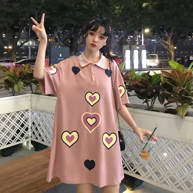 Váy cổ polo tim bigsize