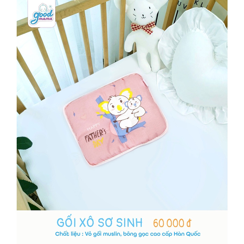 Gối Goodmama, gối xô sợi tre cao cấp cho bé sơ sinh hàng đẹp chuẩn