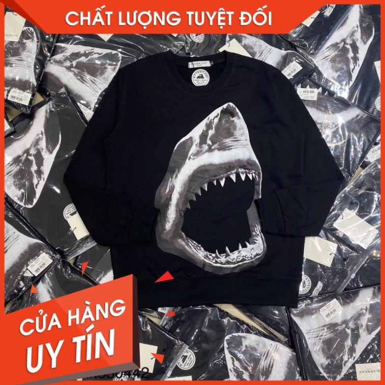 Áo thun nam nữ dài tay thu đông in hình cá mập hot hit, mặc đơn đôi nhóm, ảnh thật
