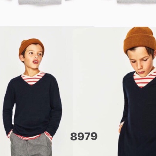 Freeship 99k TQ_🌱Áo len chui đầu cổ tim Zara bé trai Cambo xịn