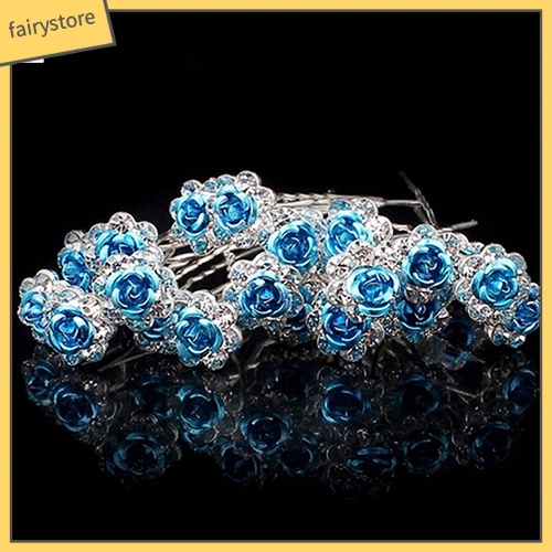 Set 5 Trâm Cài Tóc Hình Hoa Hồng Đính Đá Thời Trang Cho Nữ