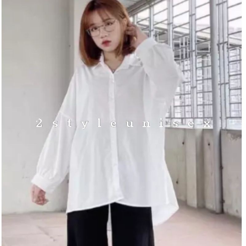 Áo sơ mi  nữ Oversize tay phồng,  Áo Kiểu Nữ Sơ mi đẹp ulzang | WebRaoVat - webraovat.net.vn