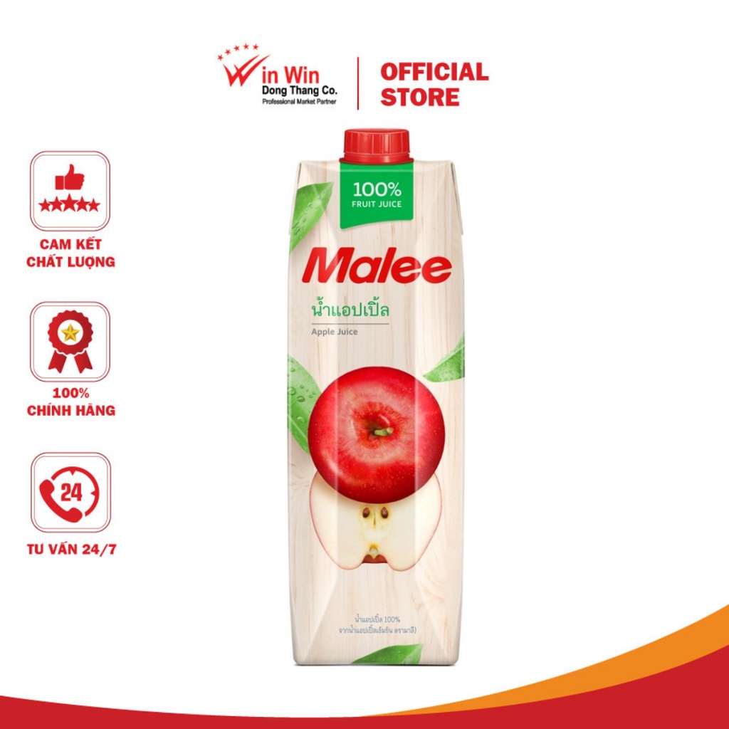 Nước Ép Táo Malee 1L - Nhập Khẩu Thái Lan | Malee 100% Apple Juice 1L