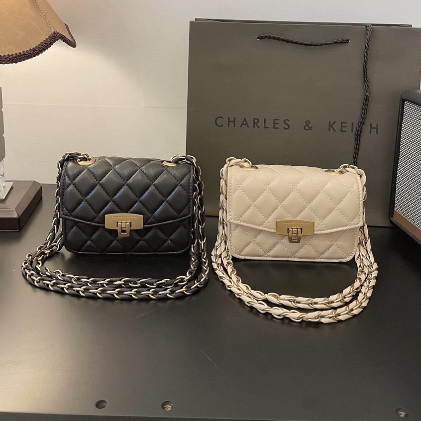 Túi xách nữ C.N.K khóa gập ô trám mini size 18