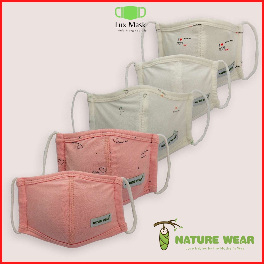 Khẩu Trang Cho Bé Cao Cấp Vải Kháng Khuẩn Nature Wear Mềm Mịn