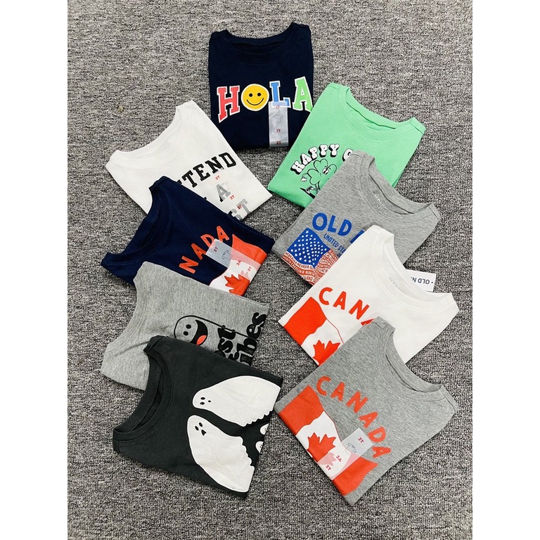 Áo thun size đại Bigbaby chất cotton mềm mát hàng xuất dư oldnavy cho bé trai 18-60kg