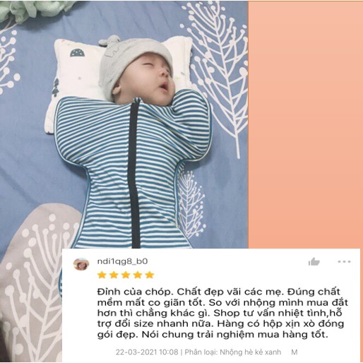 nhộng chũn baby [giúp bé ngủ ngon, không giật mình] CAM KẾT mềm mát co giãn 4 chiều