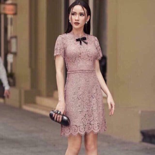 Đầm ren xòe phối váy xanh dzung biez