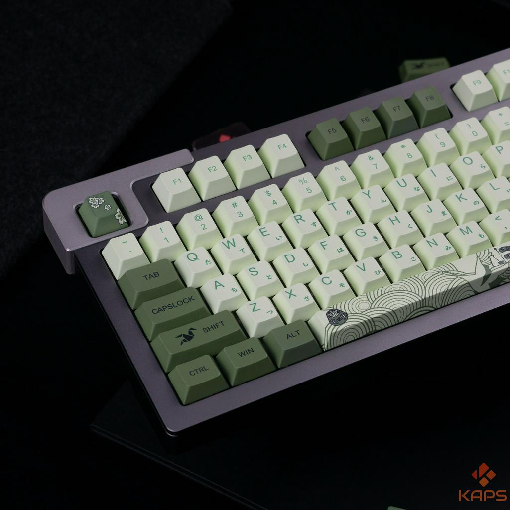 Keycap Matcha PBT profile Cherry in dyesub 124 nút cho bàn phím cơ layout 108/104/98/87/84/75/68/64/61