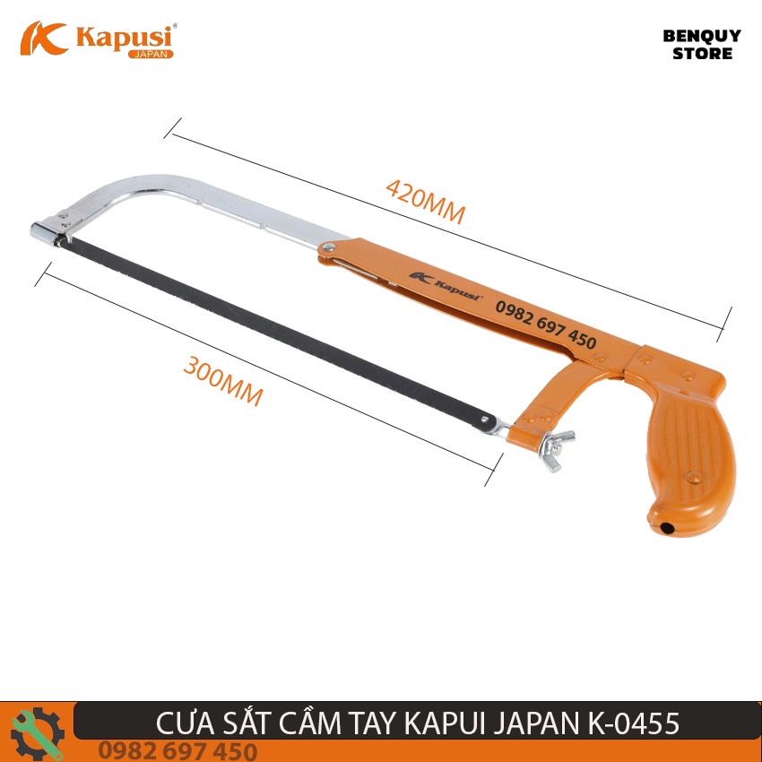 CƯA SẮT CẦM TAY MINI KAPUSI JAPAN K-0455. TẶNG KÈM LƯỠI CƯA THAY THẾ. CƯA CÔNG NGHỆ NHẬT BẢN,