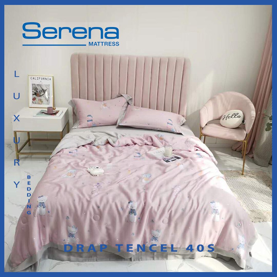 Bộ chăn ga gối Tencel 40s Serena Cao Cấp Phong Cách Hàn Quốc 5 món chăn ga gối chần bông – Hệ Thống Nệm