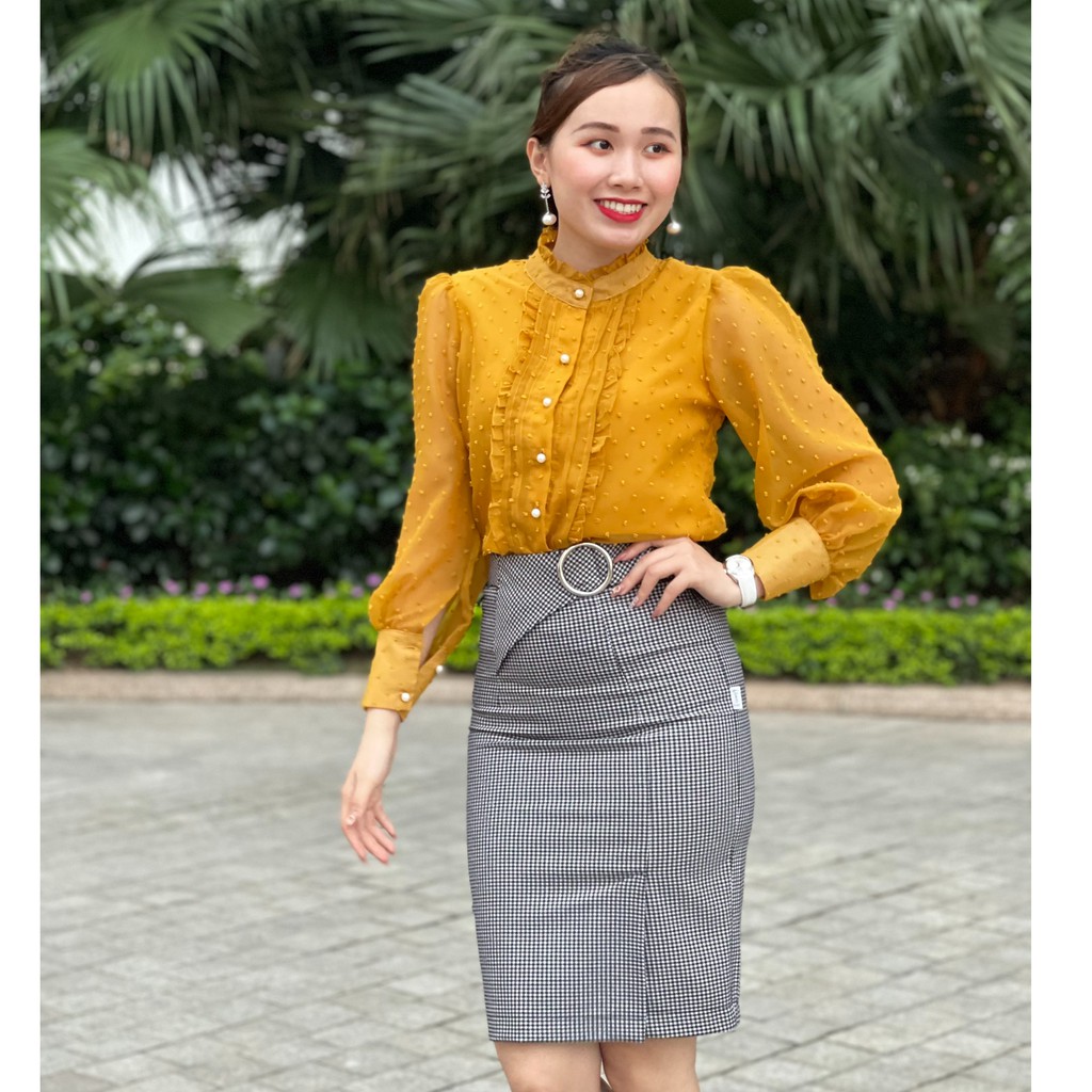 [Mã WASTUP giảm 10% tối đa 30K đơn 99K] Áo sơ mi kiểu nữ 2 lớp lót lụa cao cấp Emvy - H2 | BigBuy360 - bigbuy360.vn