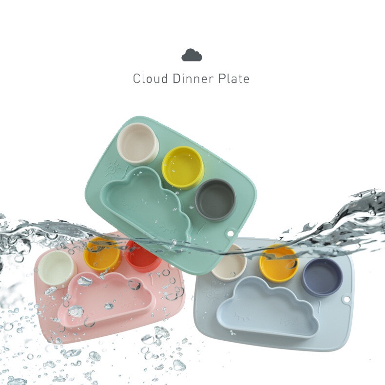 【MAMIMAMIHOME】Khay ăn Dành Cho Em Bé Có Giác Hút Có Thể Rửa Sạch