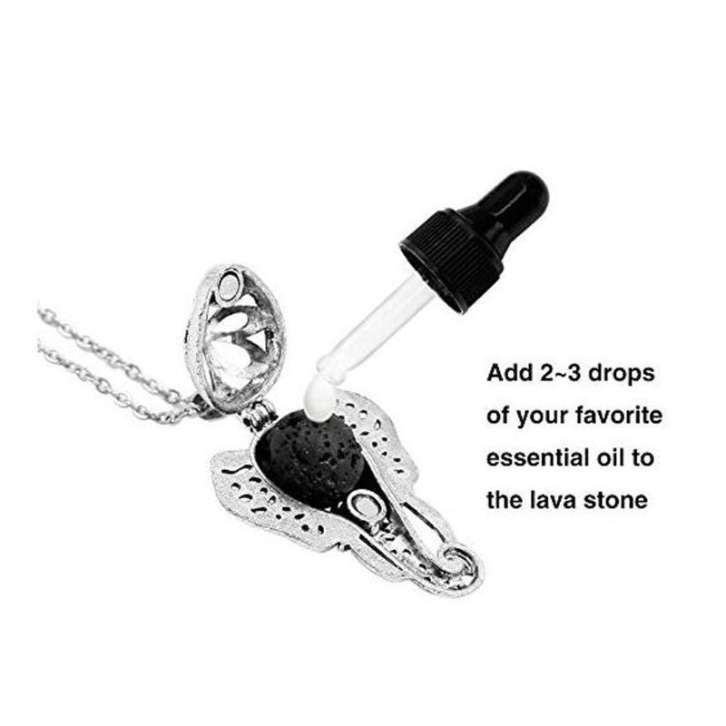 Vòng cổ Khuếch Tán Mặt Đá Nham Thạch Màu Bạc Thời Trang Cho Nữ