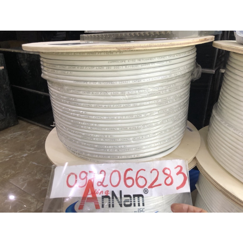 Cáp Cat6A, 4 đôi, LSZH, 23 AWG, Solid, màu trắng, 305m, 884024508 10 F/UTP