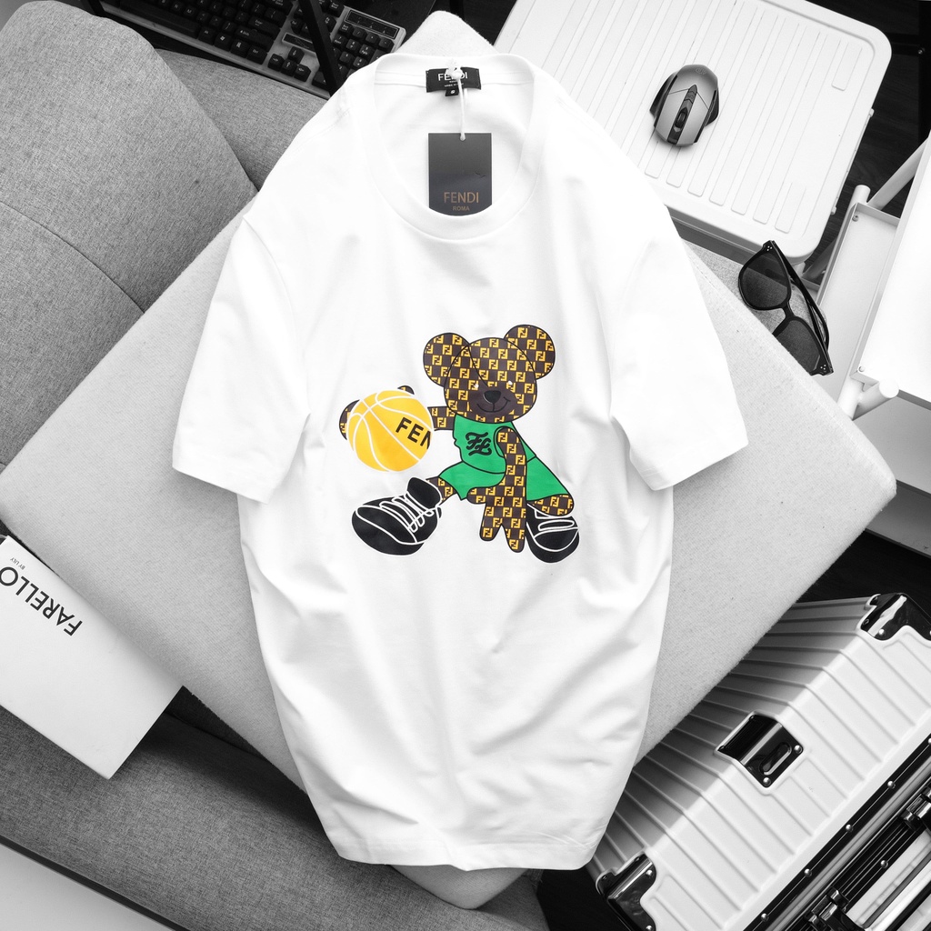 Áo phông nam, Áo thun nam hoạ tiết gấu phong cách, chất liệu cao cấp