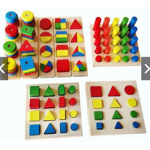 Bộ giáo cụ 8 món montessori gỗ