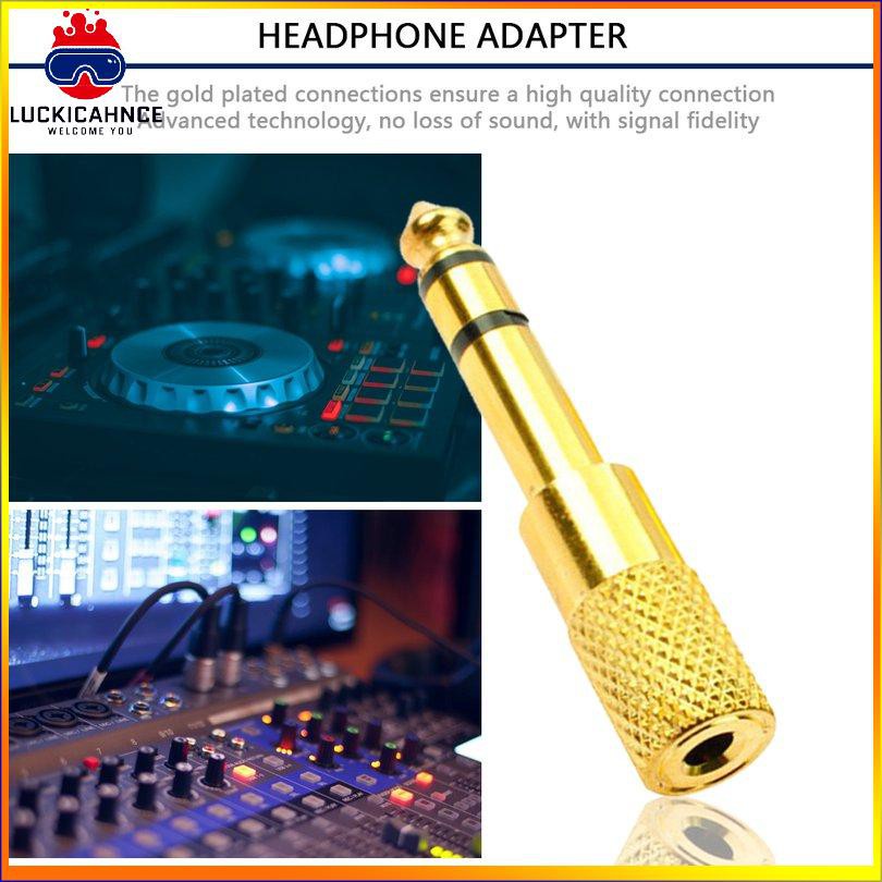 【6/6】3.5mm to 6.35mm Jack Plug Female to Male Audio Converter Headphone Adapter