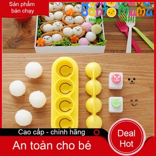 BỘ ÉP CƠM 4 VIÊN TRÒN KÈM 2 MÁY DẬP RONG BIỂN