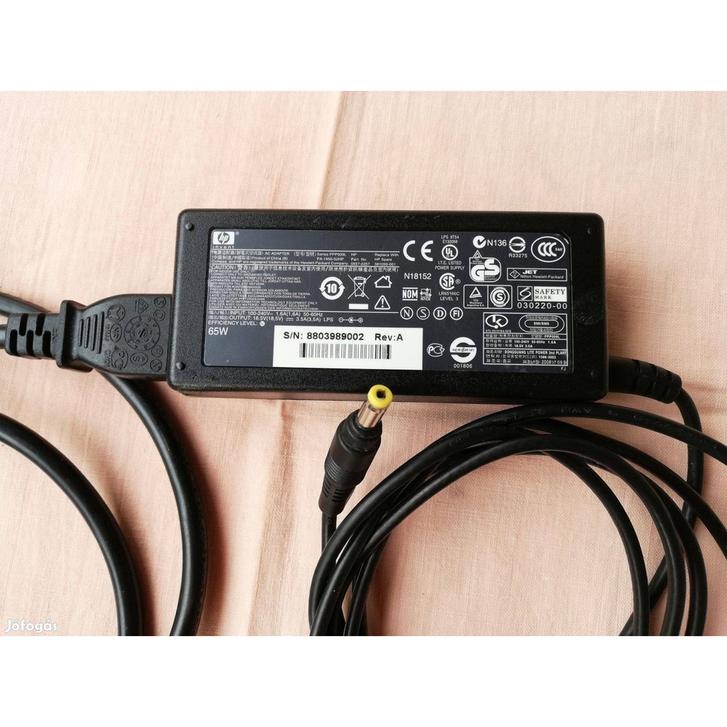 Sạc Laptop HP  18.5V - 3.5A - 65w  HÀNG ZIN CHÍNH HÃNG THEO MÁY + Dây nguồn