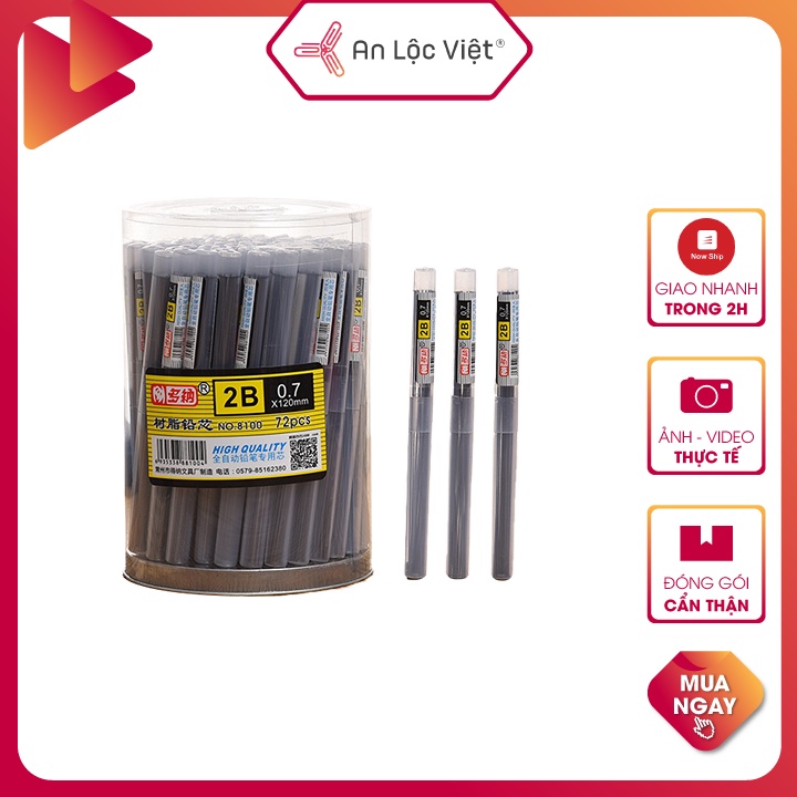 Combo 5 Ruột Bút Chì Kim 2B 0.5mm, 0.7mm DONA 8100 Chất Lượng Cao, Ruột chì cứng cáp