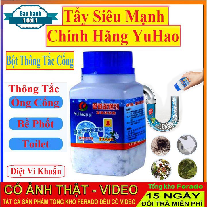 Bột thông tắc cống cực mạnh - thông tắc bồn cầu, chậu rửa mặt, đường ống