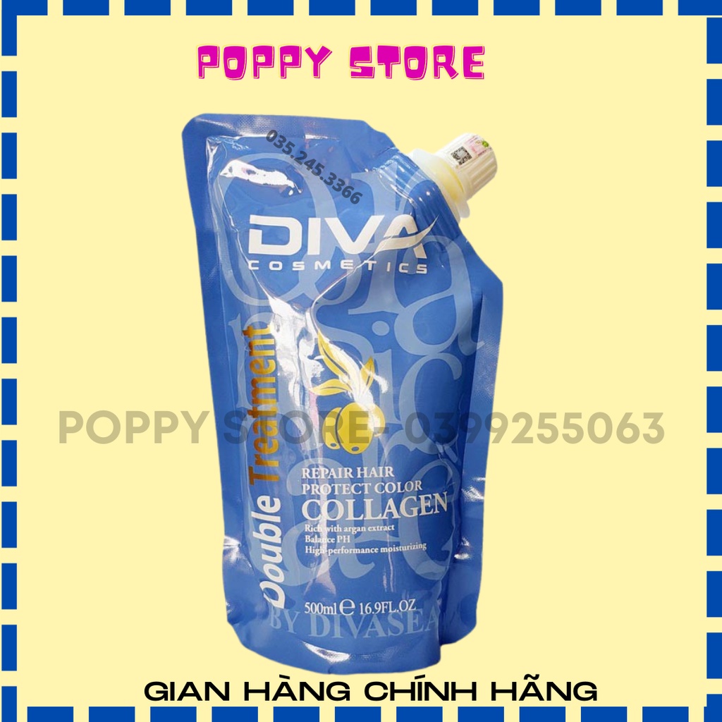 DIVA - Dầu Hấp Ủ Dưỡng Ẩm Phục Hồi Siêu Mềm Mượt Diva Collagen 500ml
