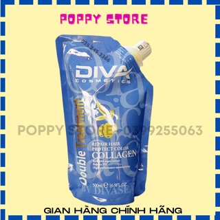 Diva - dầu hấp ủ dưỡng ẩm phục hồi siêu mềm mượt diva collagen 500ml