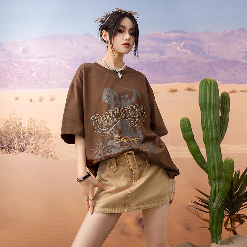 NRVP Áo thun cổ tròn oversize thời trang Hàn Quốc 2022 cho nữ