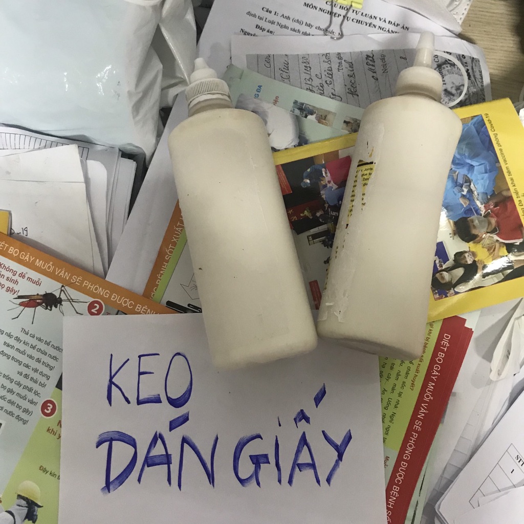 1.000đ 1 chai 0,5kg - KEO DÁN GÁY SỔ SÁCH, DÁN GIẤY CHO XƯỞNG IN