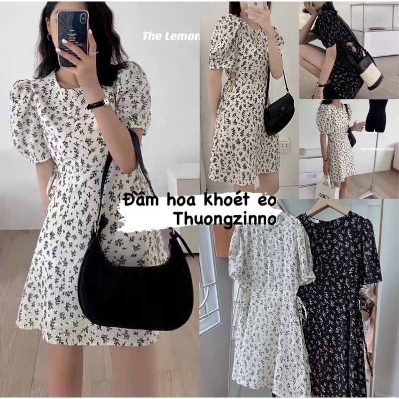 Váy hoa cỏ dáng ngắn nữ tính mặc bay bồng siêu xinh
