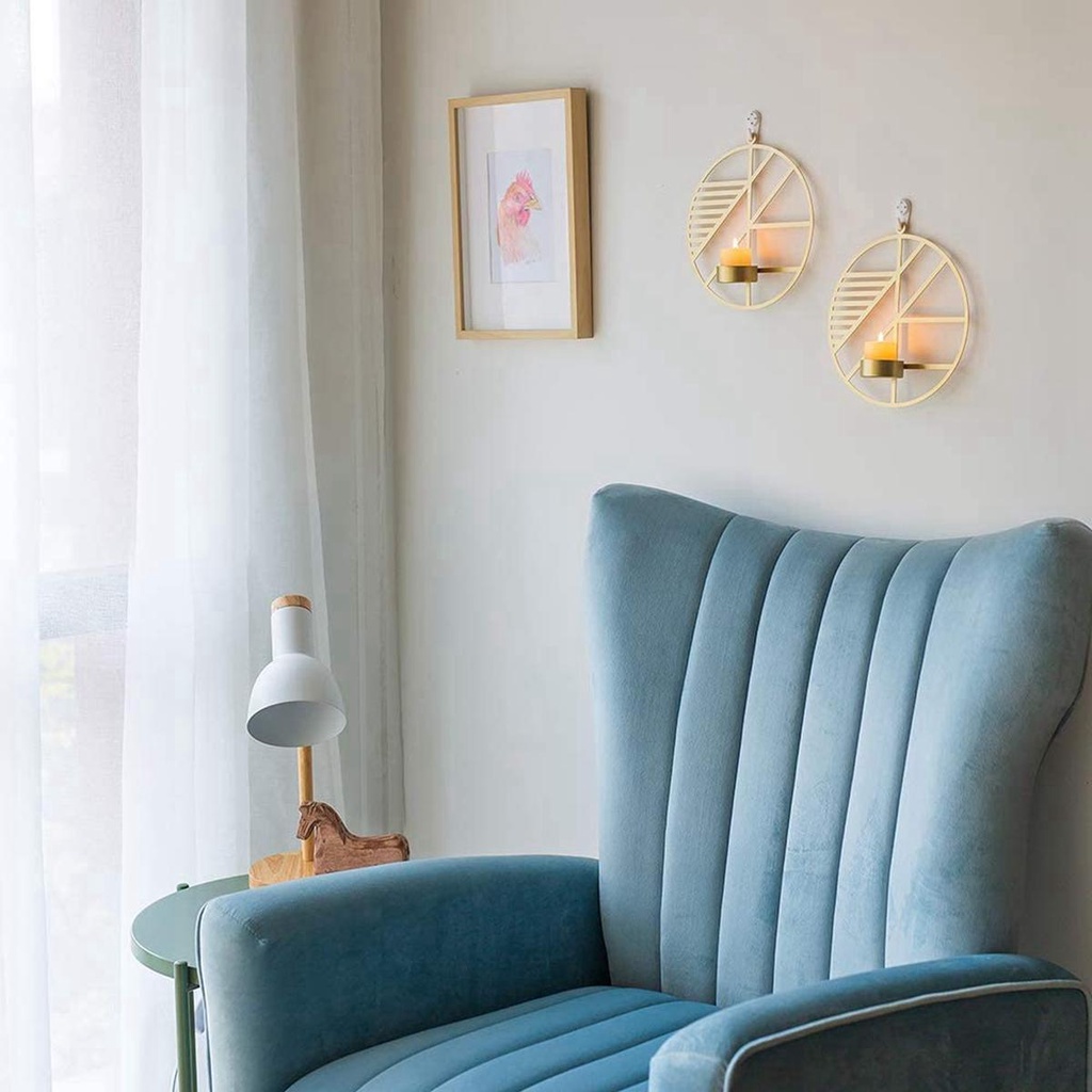 YIYU Giá Đỡ Đèn Cầy Gắn Tường Thiết Kế Hình Học Hiện Đại Trang Trí Phòng Ngủ