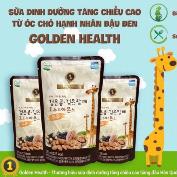 Sữa hạt óc chó, hạnh nhân hươu cao cổ Hàn Quốc Golden Health cung cấp dinh dưỡng, tăng chiều cao