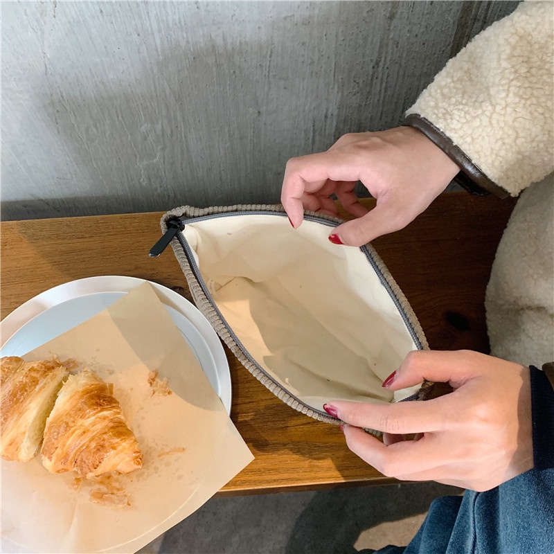 Túi Đựng Mỹ Phẩm Họa Tiết Chấm Bi / Mặt Cười Xinh Xắn Tiện Dụng