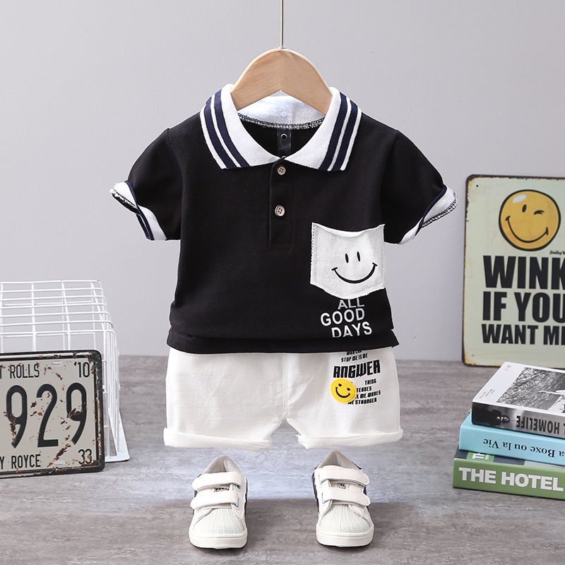 Set đồ mùa hè 2 món gồm áo thun cotton tay ngắn + quần ngắn thời trang cho bé trai