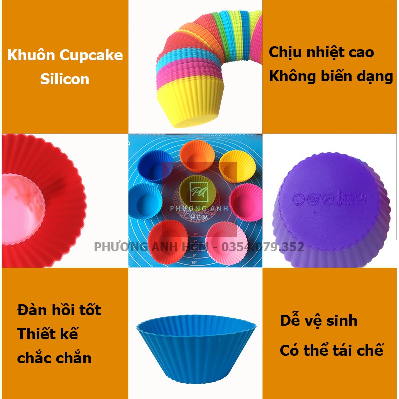 Khuôn Cupcake Silicon/ Khuôn Làm Bánh Bông Lan Cupcake, Muffin, Thạch, Rau Câu (7cm) | WebRaoVat - webraovat.net.vn