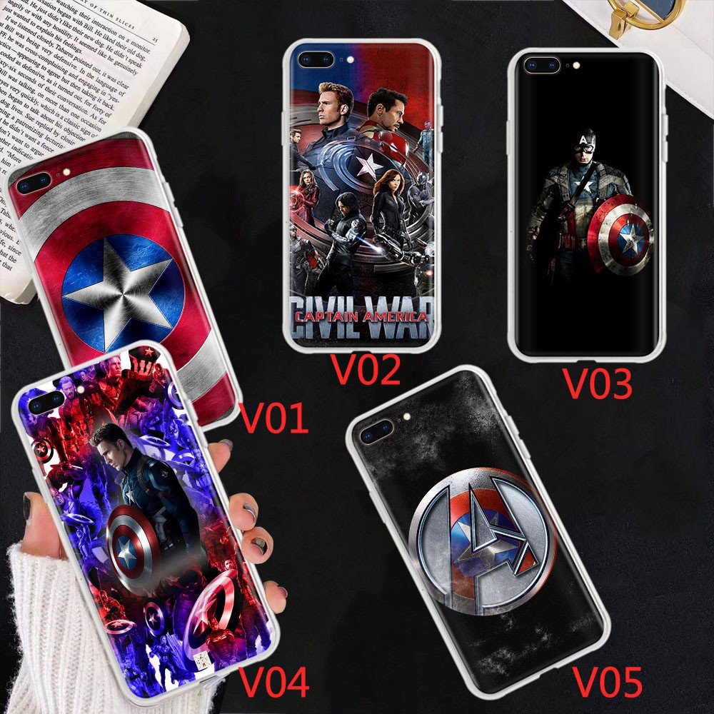 for iPhone 8 7 6s 6 plus 5 5S SE 5C 4 4s Casing Va93  Captain America Soft Transparent Case