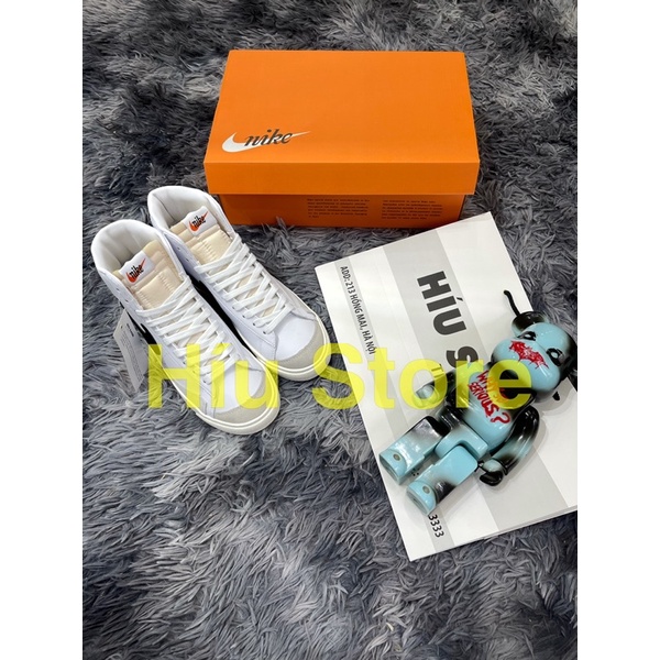 (Híu) Giầy Thể Thao Blazer 77 High Trắng Đen |Da Thật Cực Bền |Logo Chấm Đốm | Đế Khâu Bông