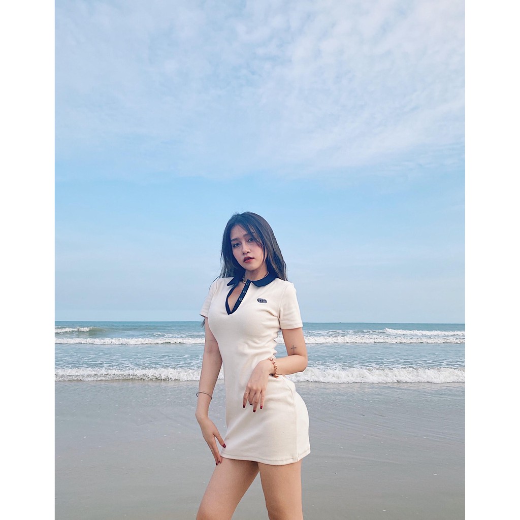 Anniegals - Đầm polo màu kem - Polo Beige Dress | BigBuy360 - bigbuy360.vn