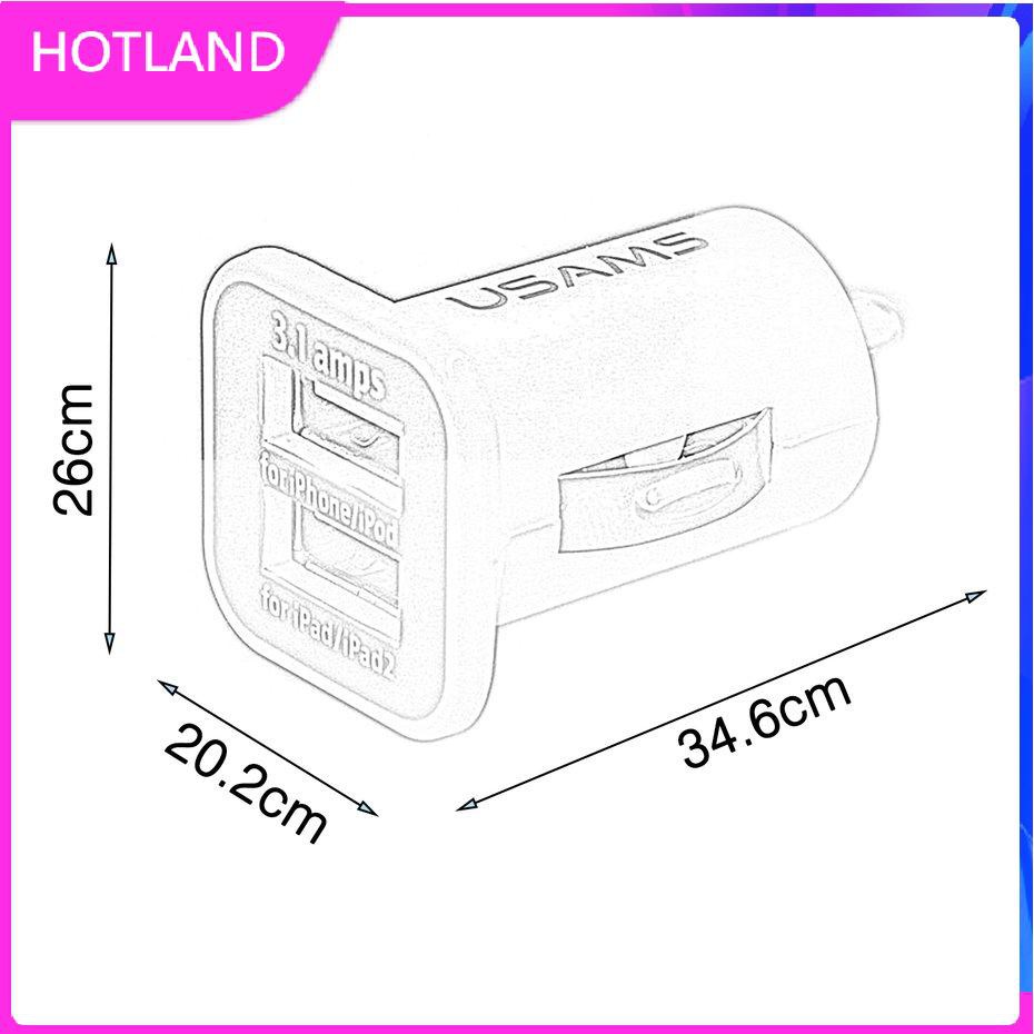 USAMS Củ Sạc Trên Ô Tô 12v 3.1a Hai Cổng Usb Tiện Dụng